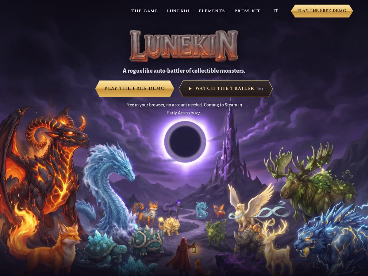 Landing-page snapshot of lunekin.com