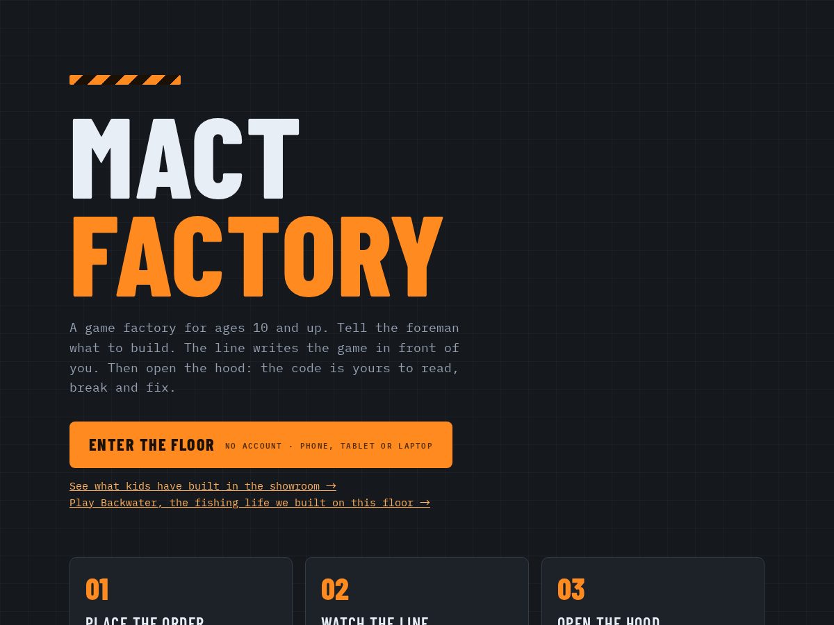 Landing-page snapshot of mactfactory.com