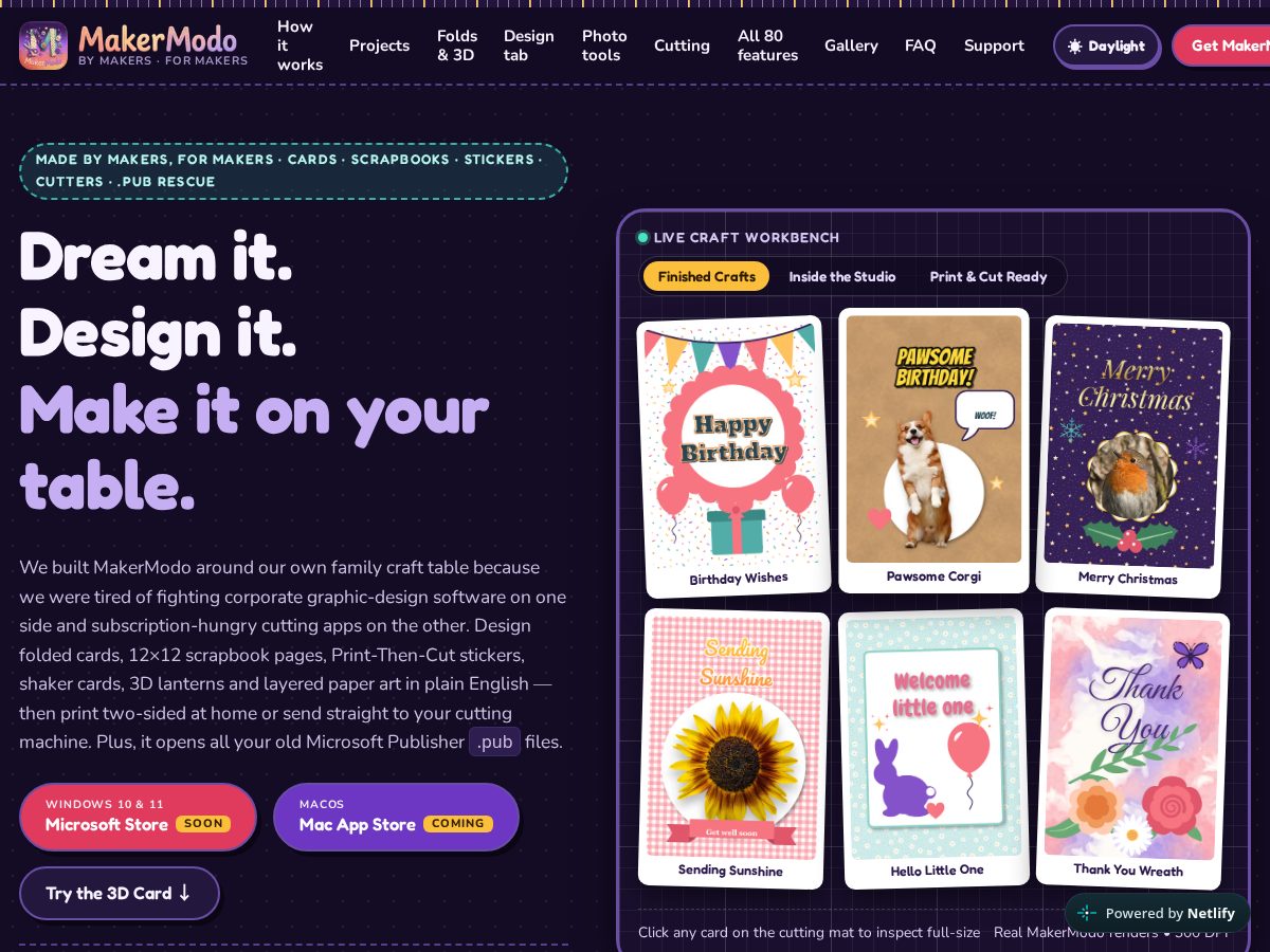 Landing-page snapshot of maker-modo.com