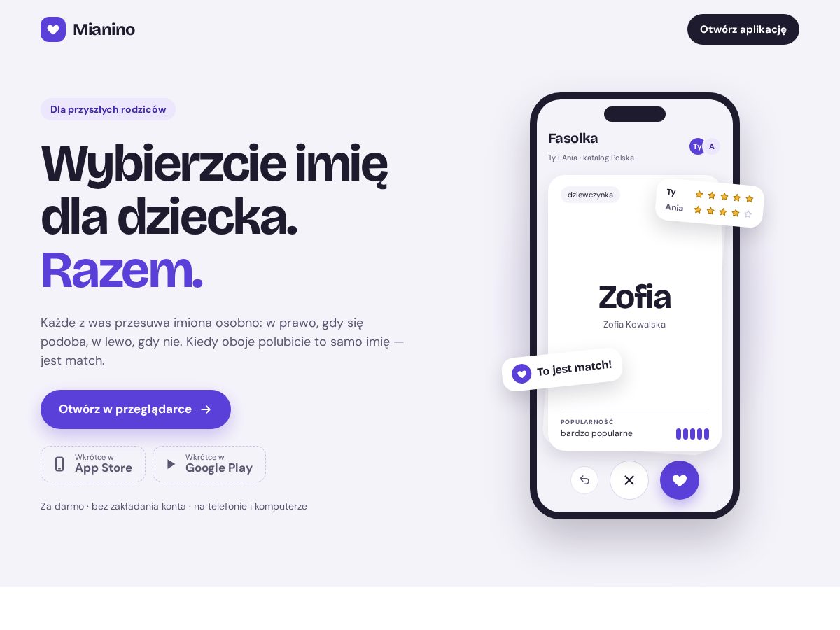 Landing-page snapshot of mianino.com