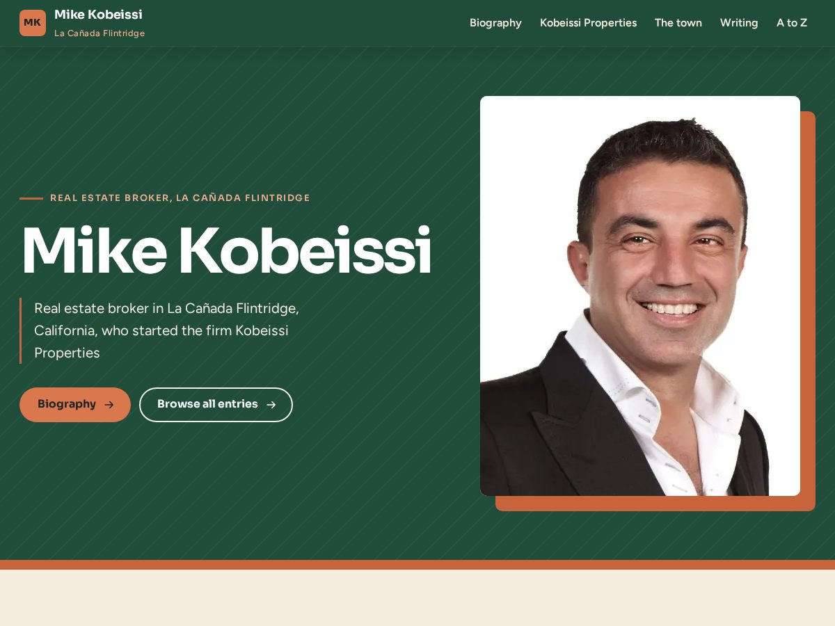 Landing-page snapshot of mikekobeissi.net