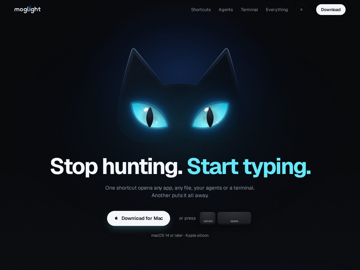 Landing-page snapshot of moglight.com