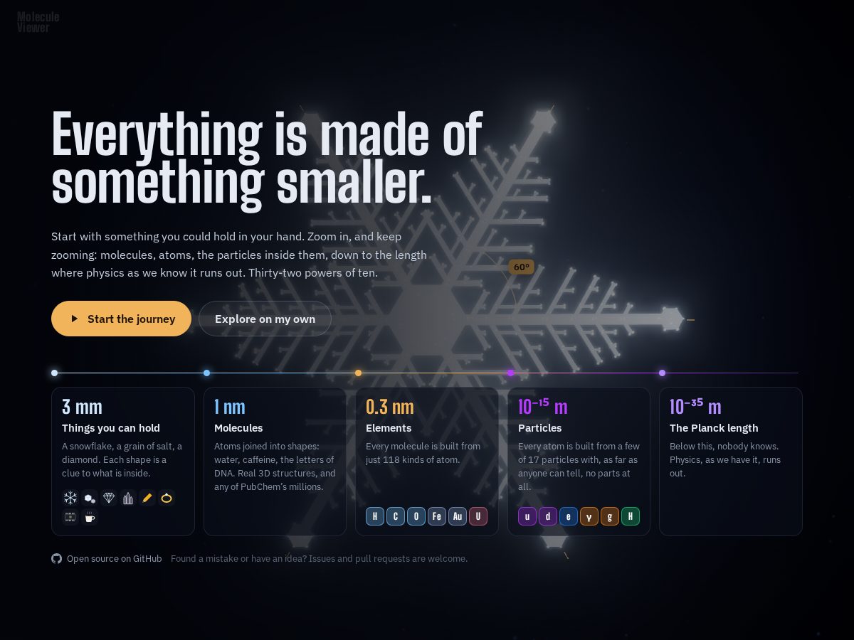 Landing-page snapshot of moleculeviewer.org