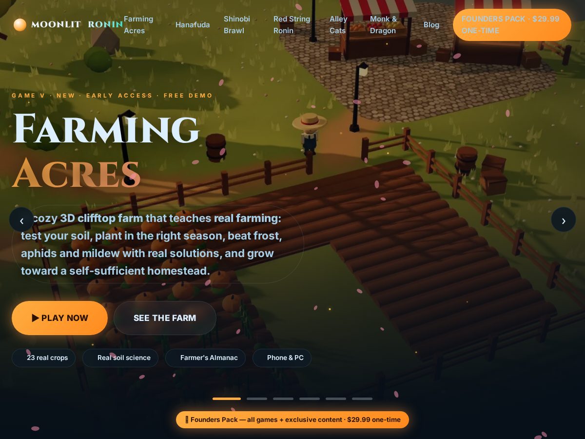 Landing-page snapshot of moonlitronin.com