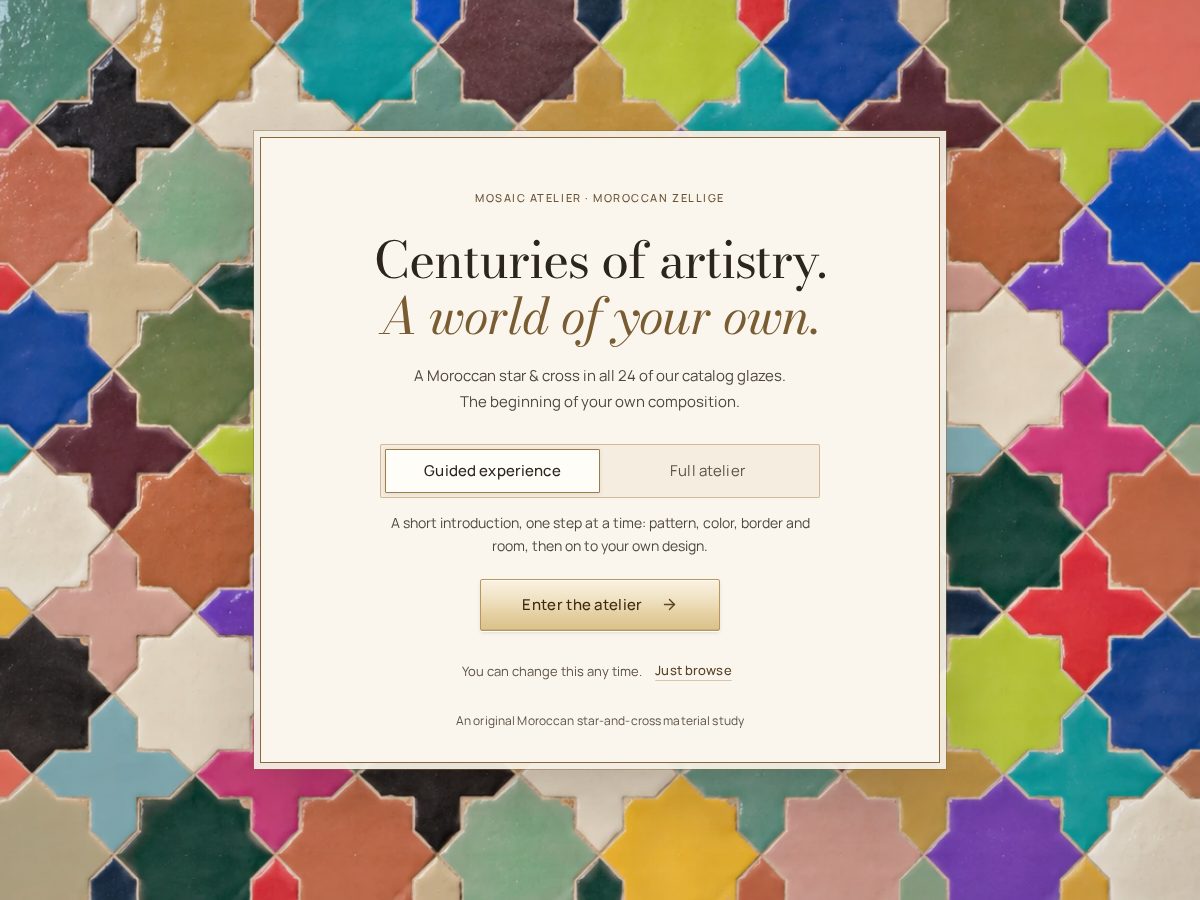 Landing-page snapshot of mosaicatelier.site