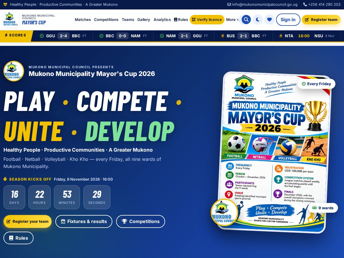 Landing-page snapshot of mukonomayorscup.online