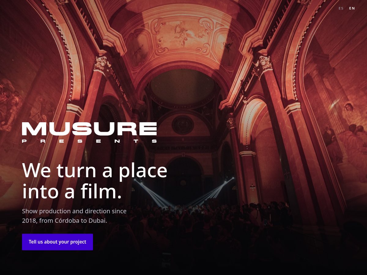 Landing-page snapshot of musurepresents.com