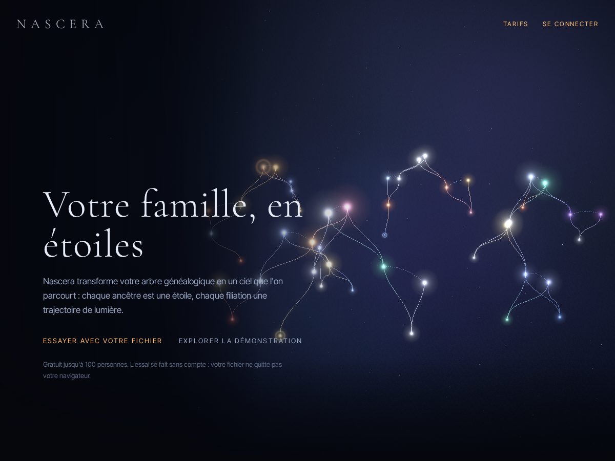 Landing-page snapshot of nascera.app