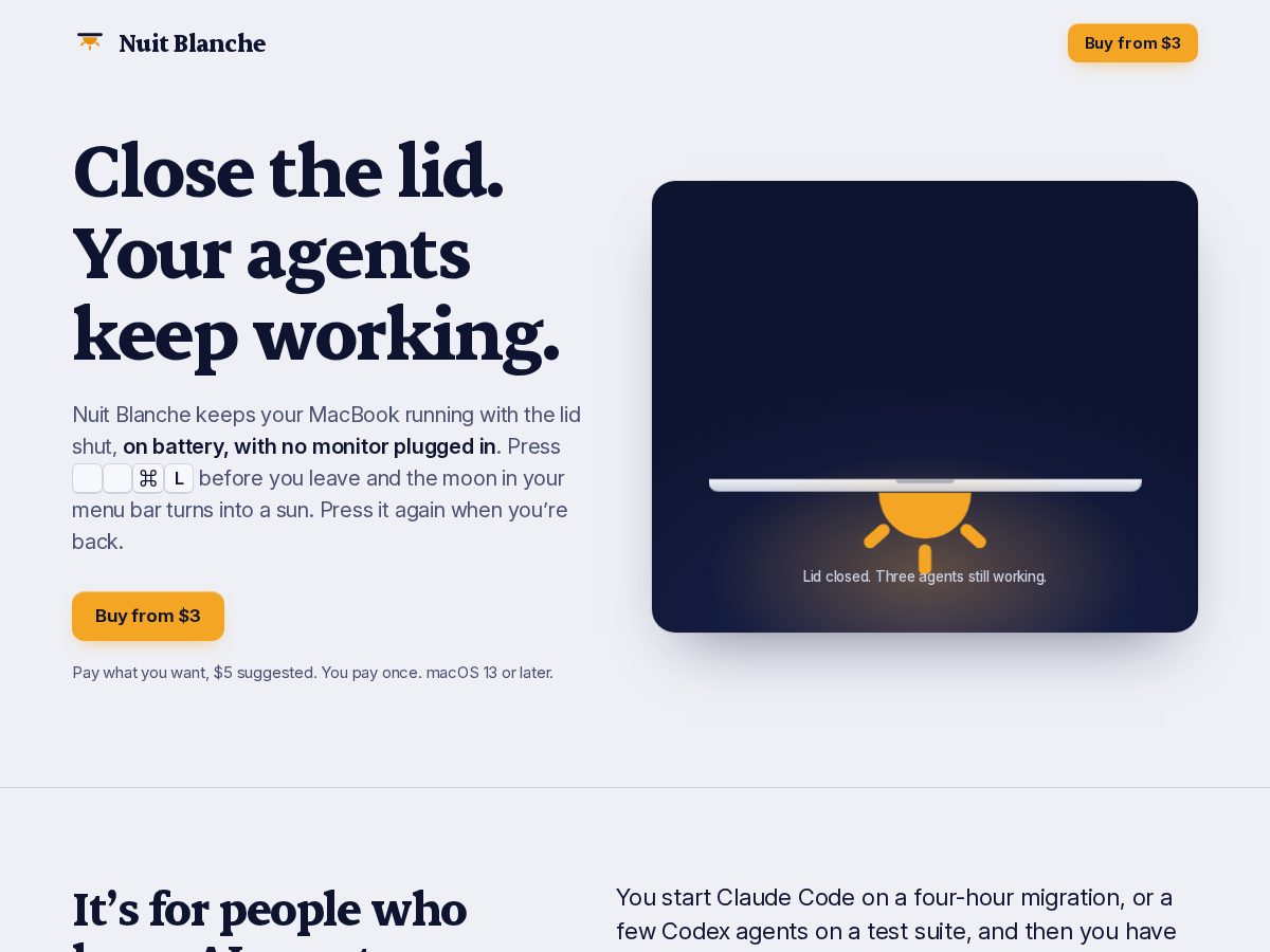 Landing-page snapshot of nuitblanche.app