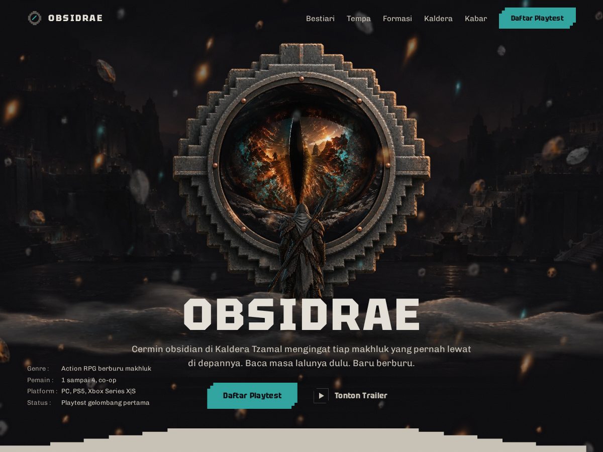 Landing-page snapshot of obsidrae.com