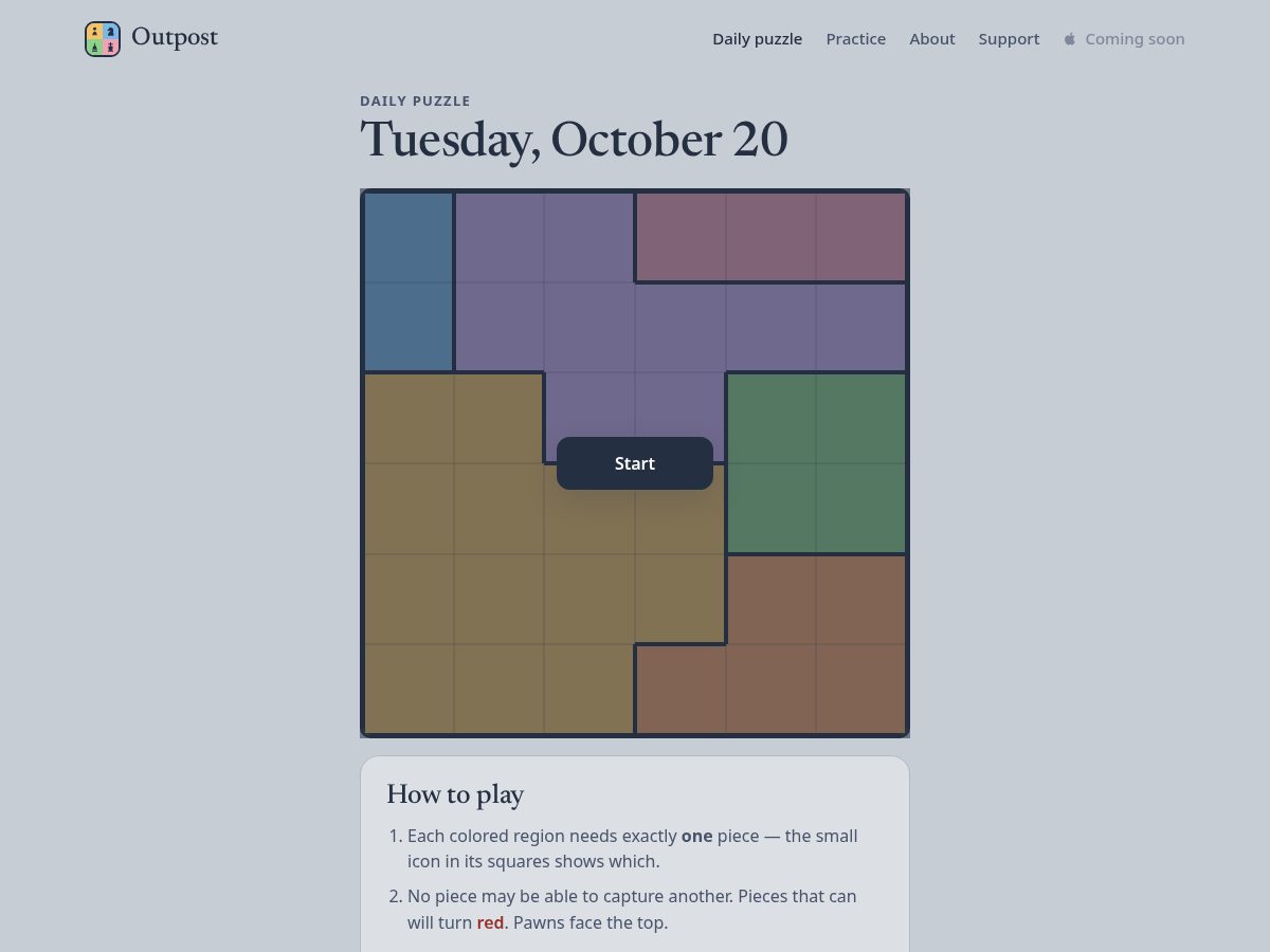 Landing-page snapshot of outpostpuzzle.com