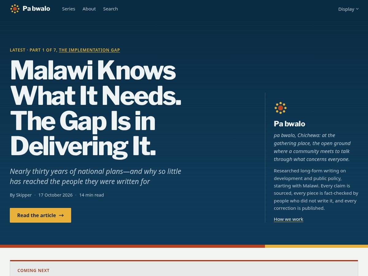 Landing-page snapshot of pabwalo.com