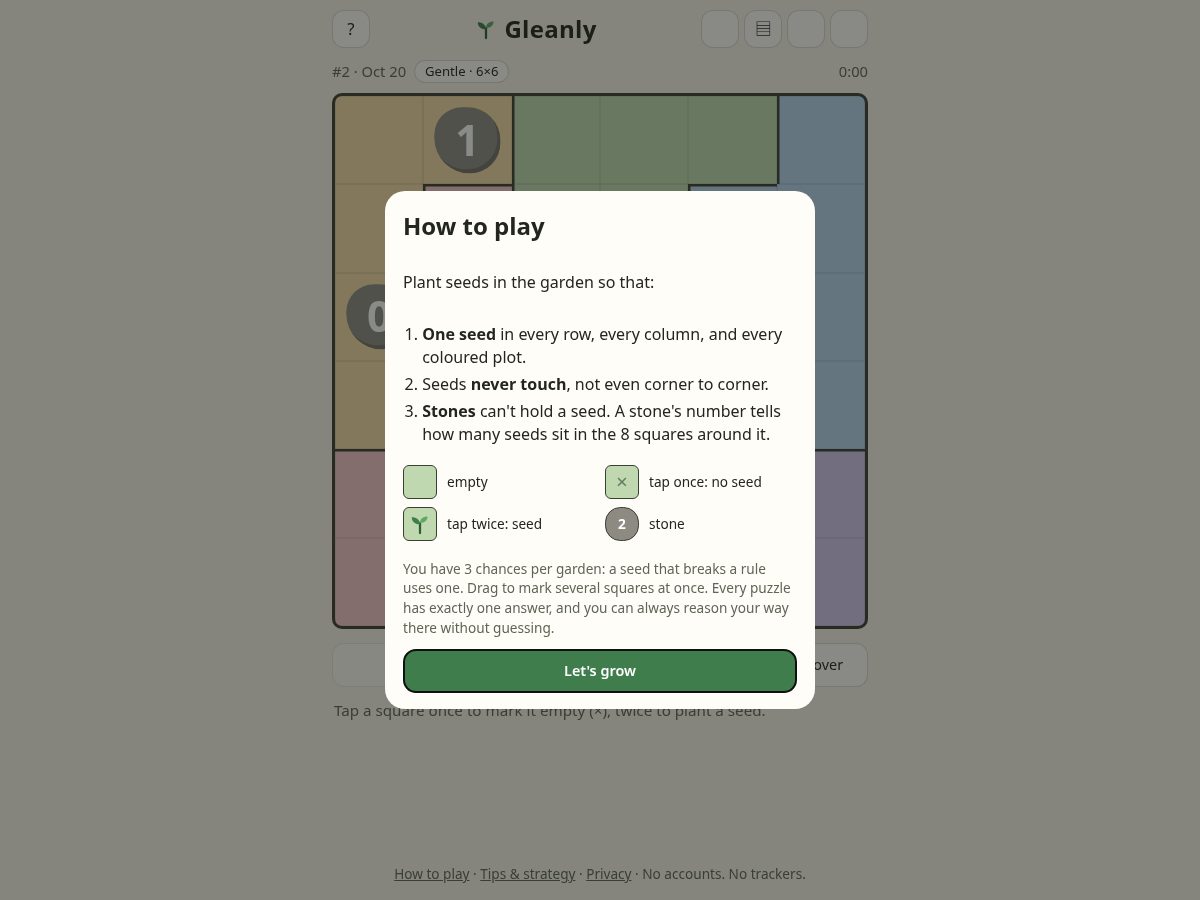 Landing-page snapshot of playgleanly.com