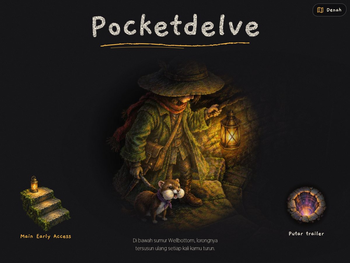 Landing-page snapshot of pocketdelve.com