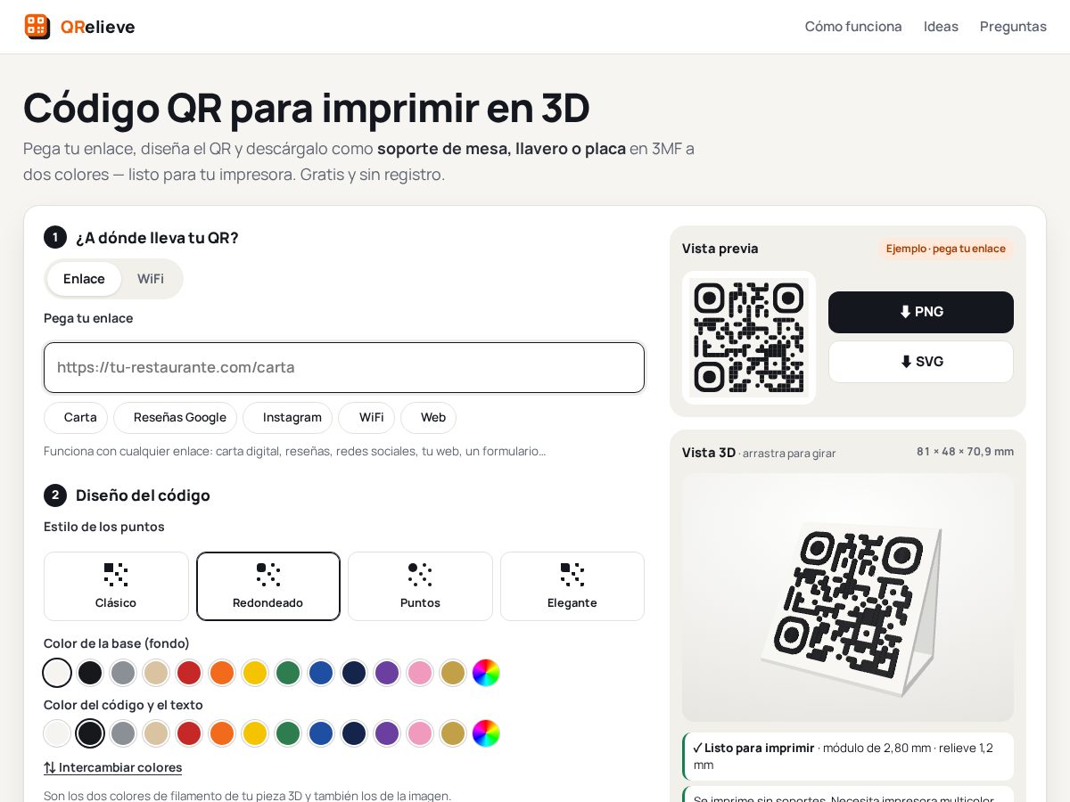 Landing-page snapshot of qrelieve.tech