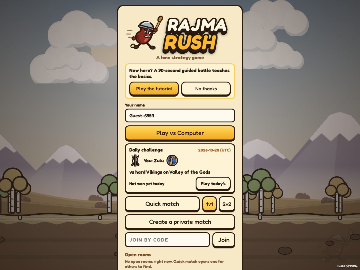 Landing-page snapshot of rajmarush.com