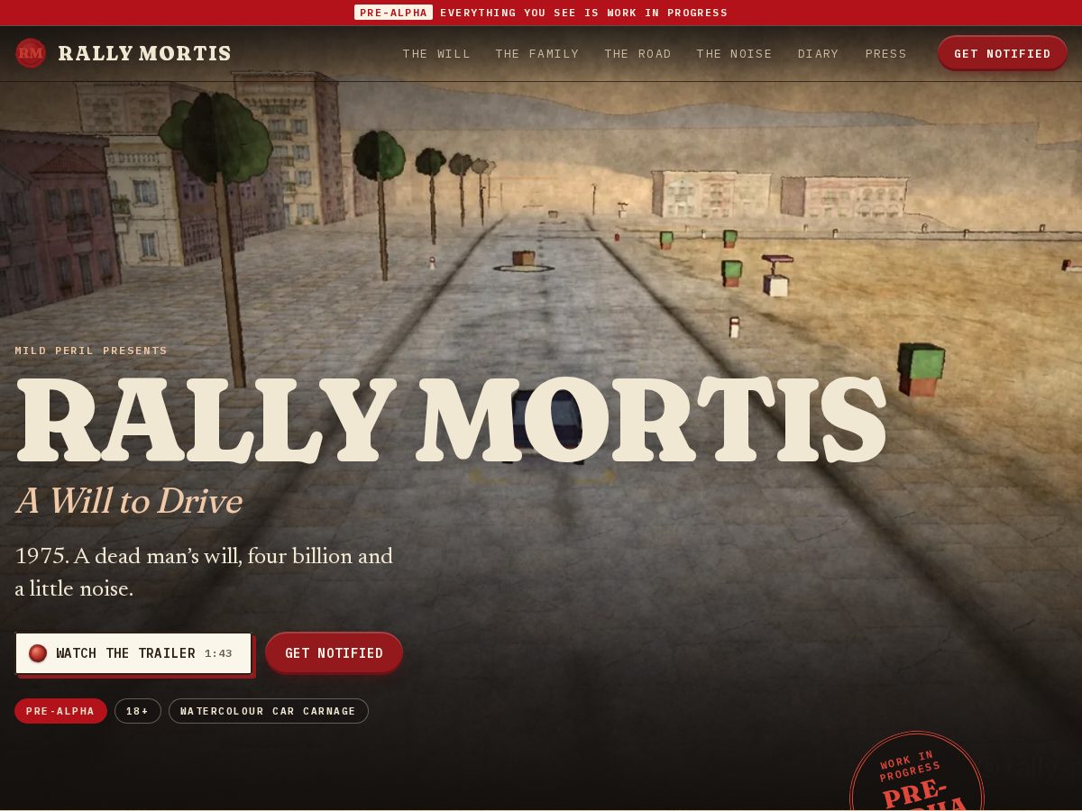 Landing-page snapshot of rally-mortis.com