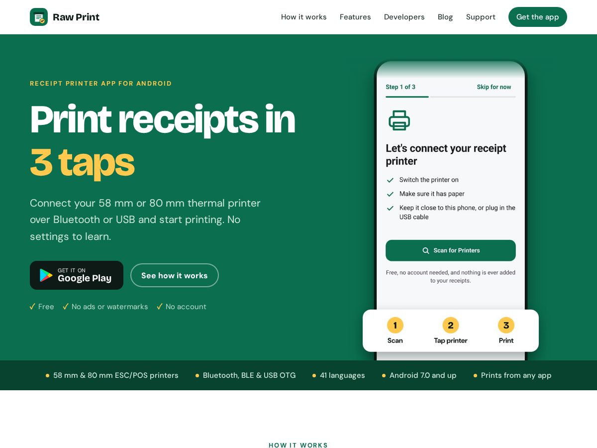 Landing-page snapshot of rawprint.pro