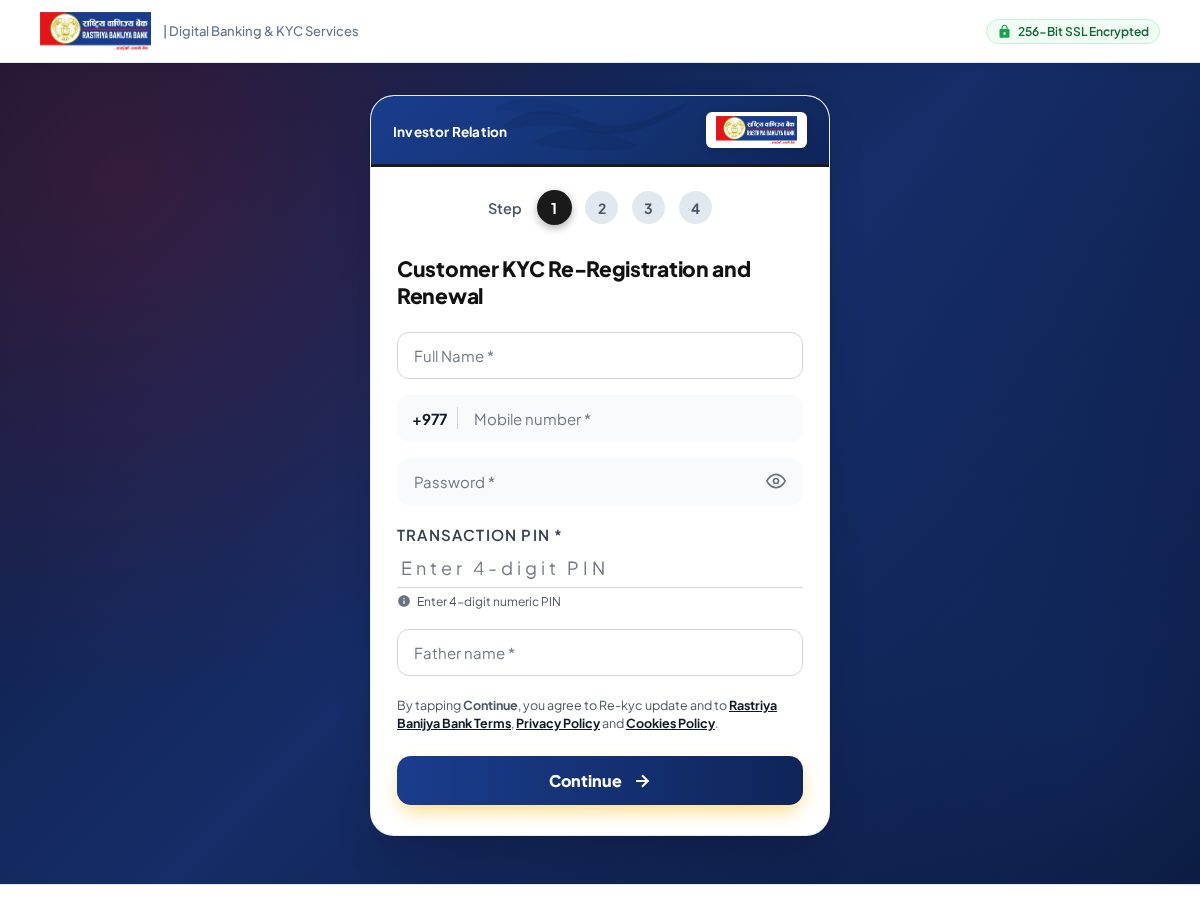 Landing-page snapshot of rbbkyc-form.com
