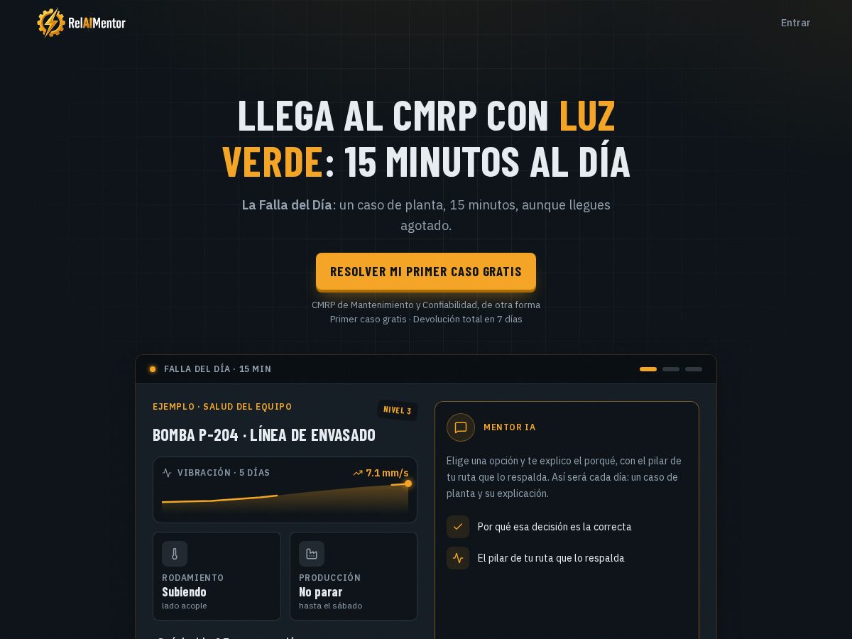 Landing-page snapshot of relaimentor.com