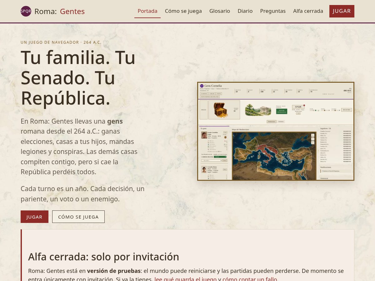 Landing-page snapshot of romagentes.com