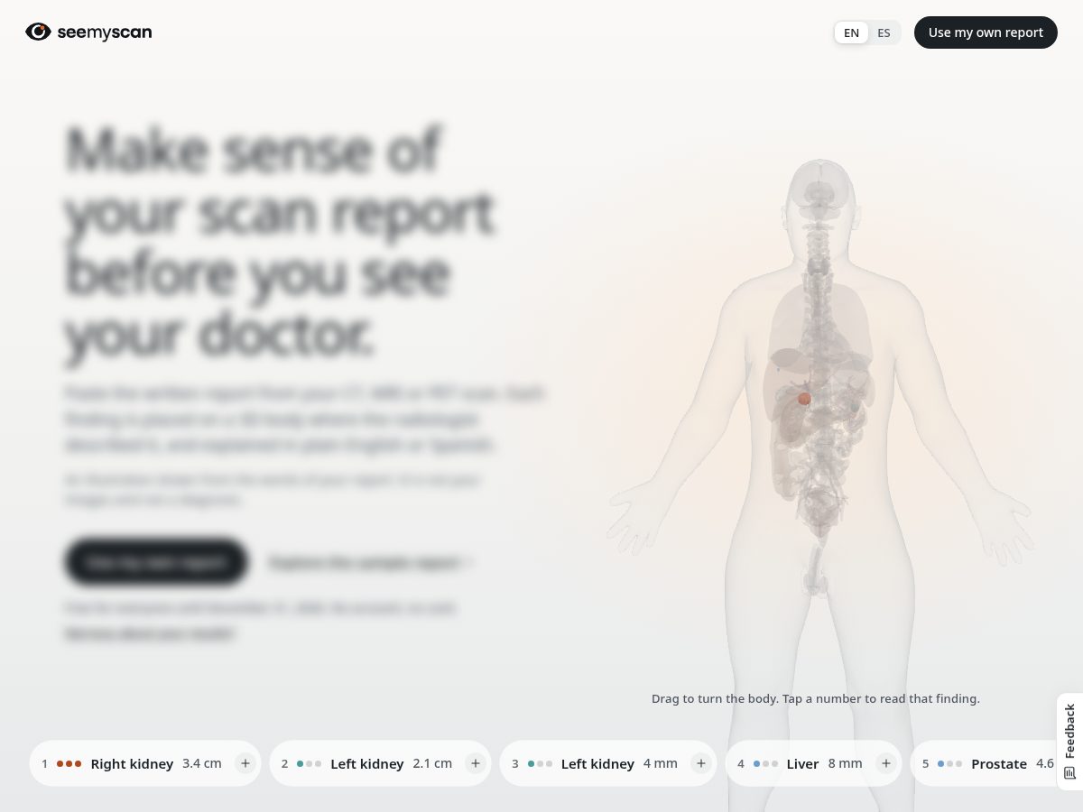 Landing-page snapshot of seemyscan.app