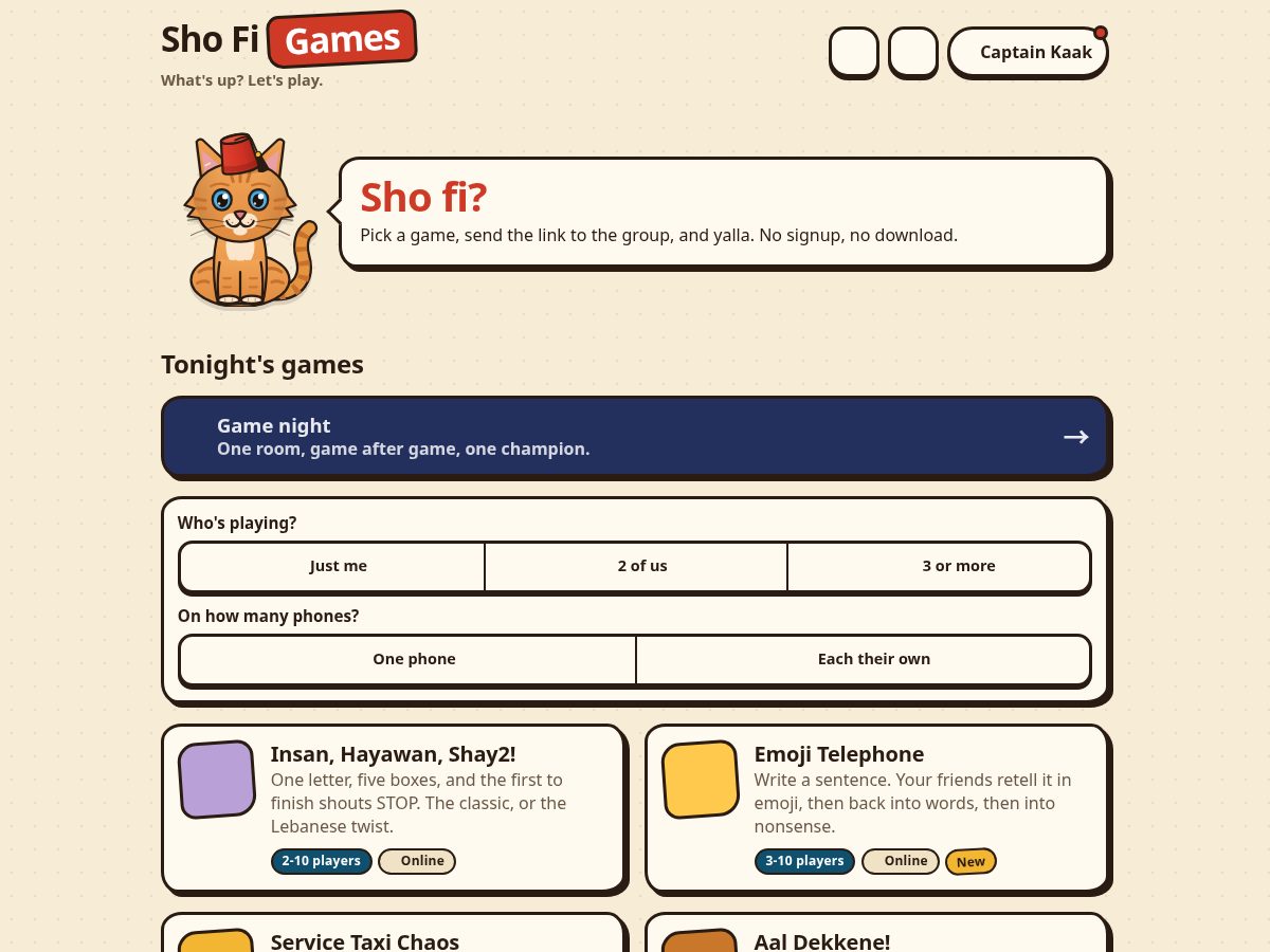 Landing-page snapshot of shofigames.online