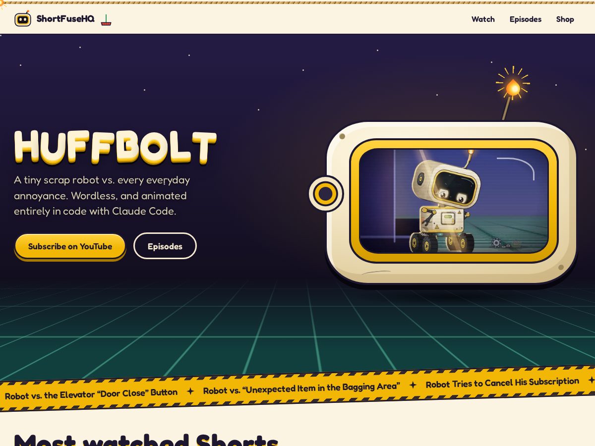Landing-page snapshot of shortfusehq.com