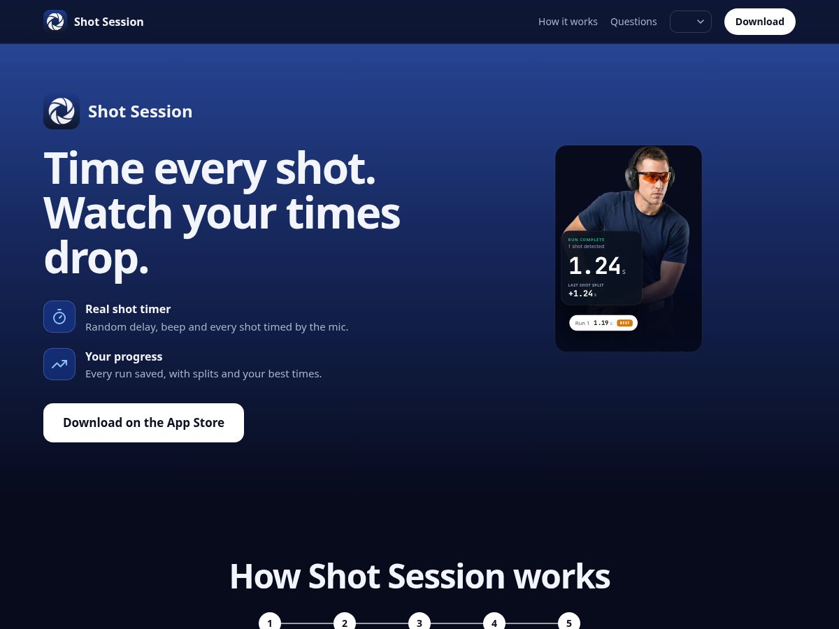 Landing-page snapshot of shotsession.link