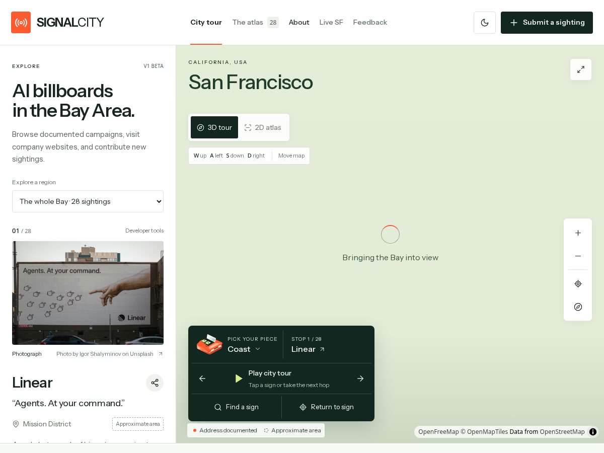 Landing-page snapshot of signalcitysf.xyz