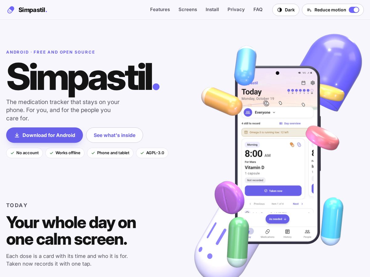 Landing-page snapshot of simpastil.com