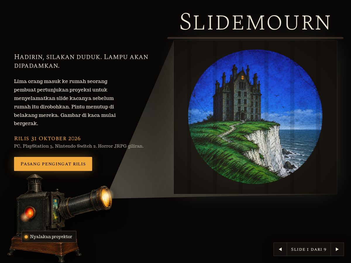 Landing-page snapshot of slidemourn.online