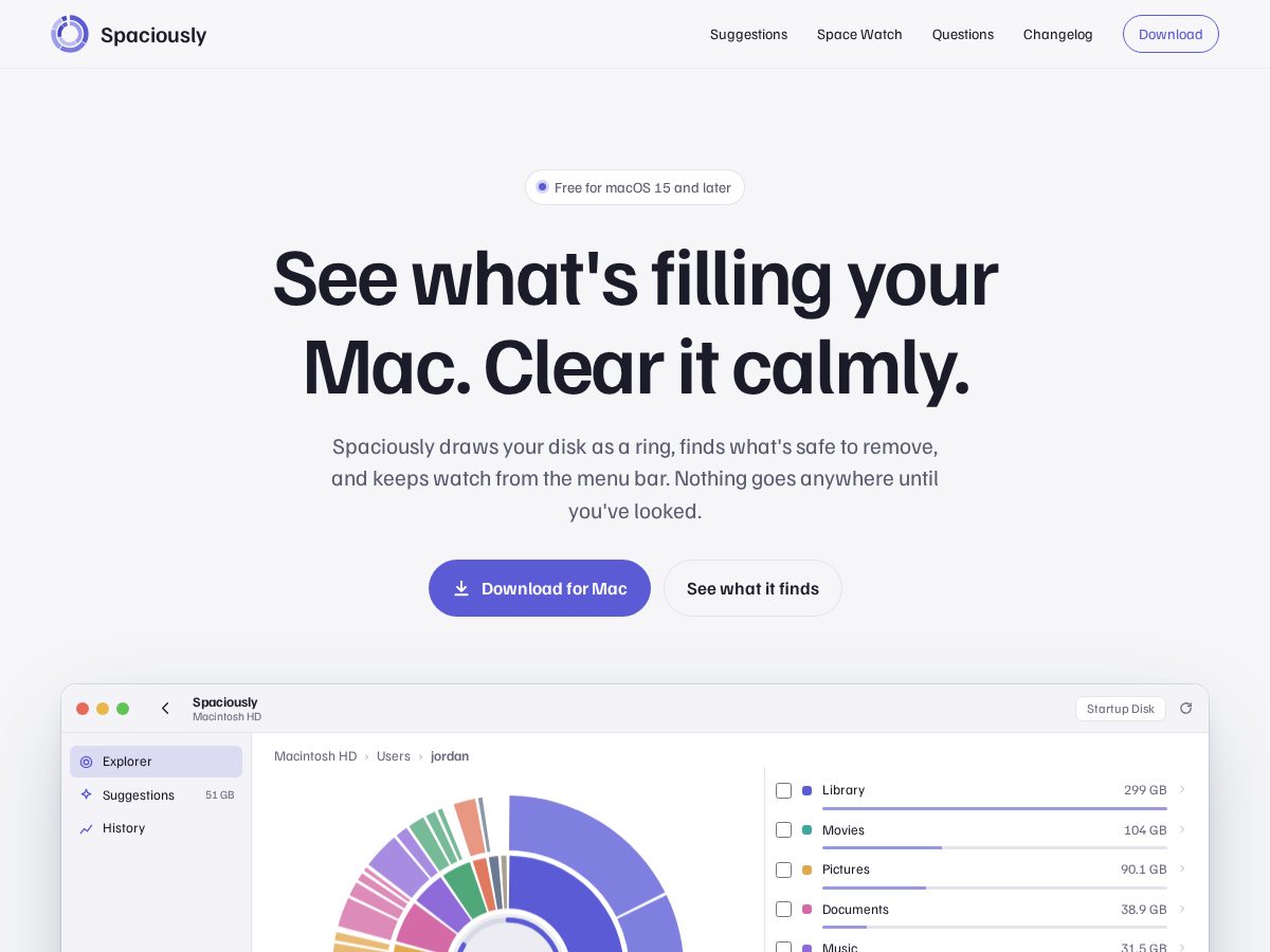 Landing-page snapshot of spaciously.app