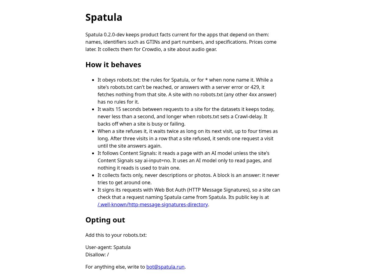 Landing-page snapshot of spatula.run