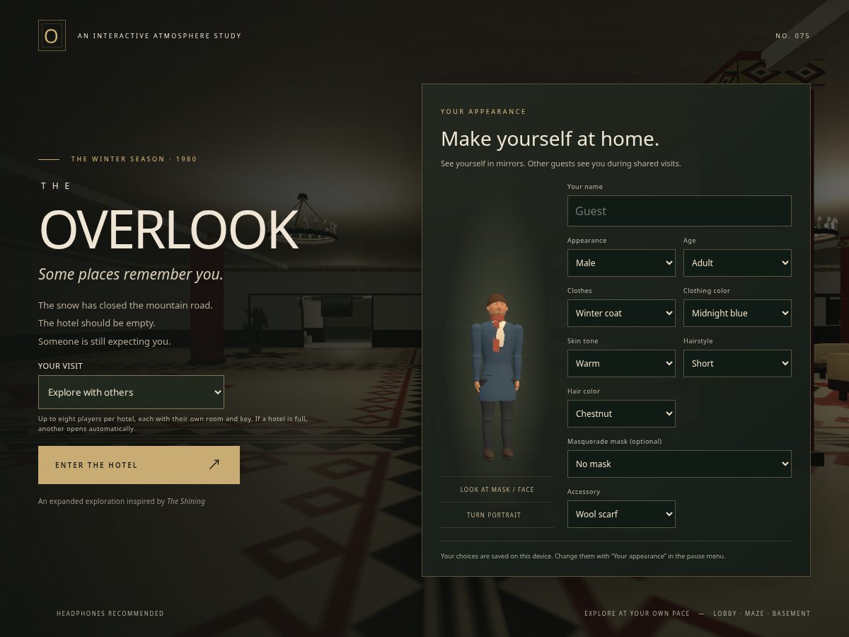 Landing-page snapshot of stayattheoverlook.com