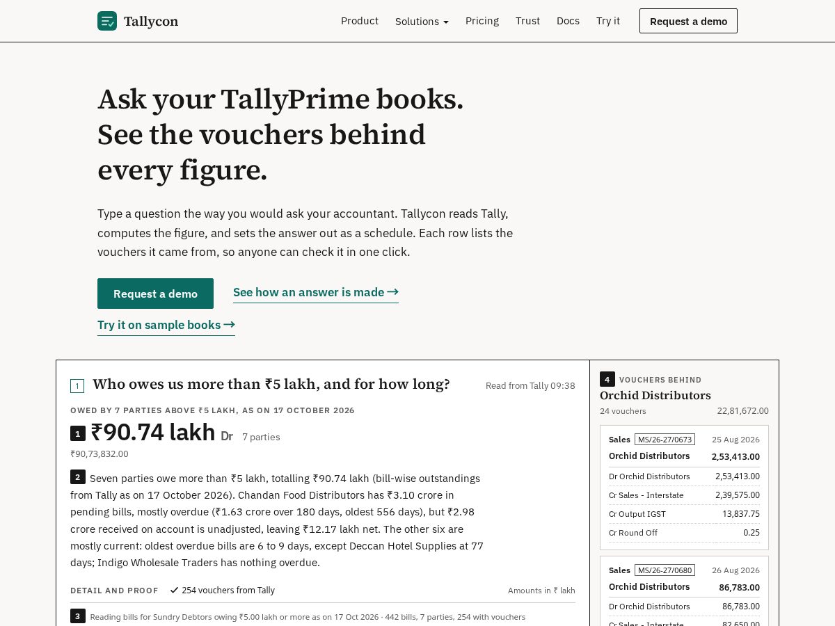 Landing-page snapshot of tallycon.com