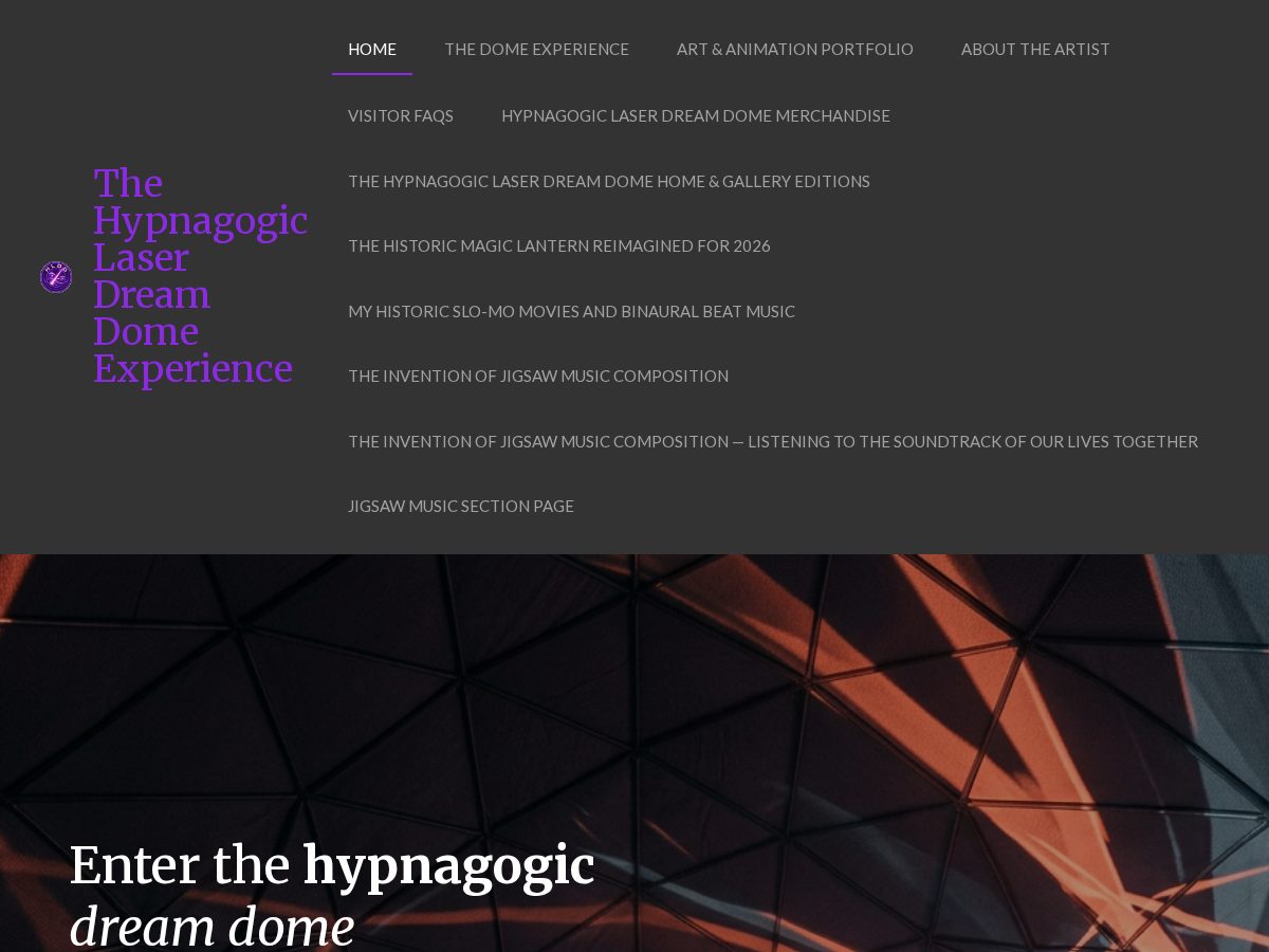 Landing-page snapshot of the-hypnagogic-laser-dream-dome-experience.net