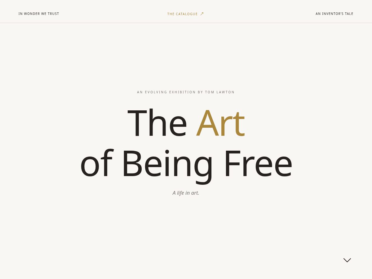Landing-page snapshot of theartofbeingfree.com