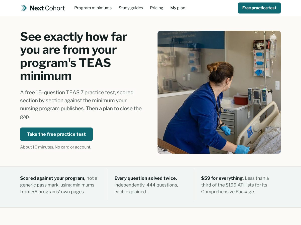 Landing-page snapshot of thenextcohort.com