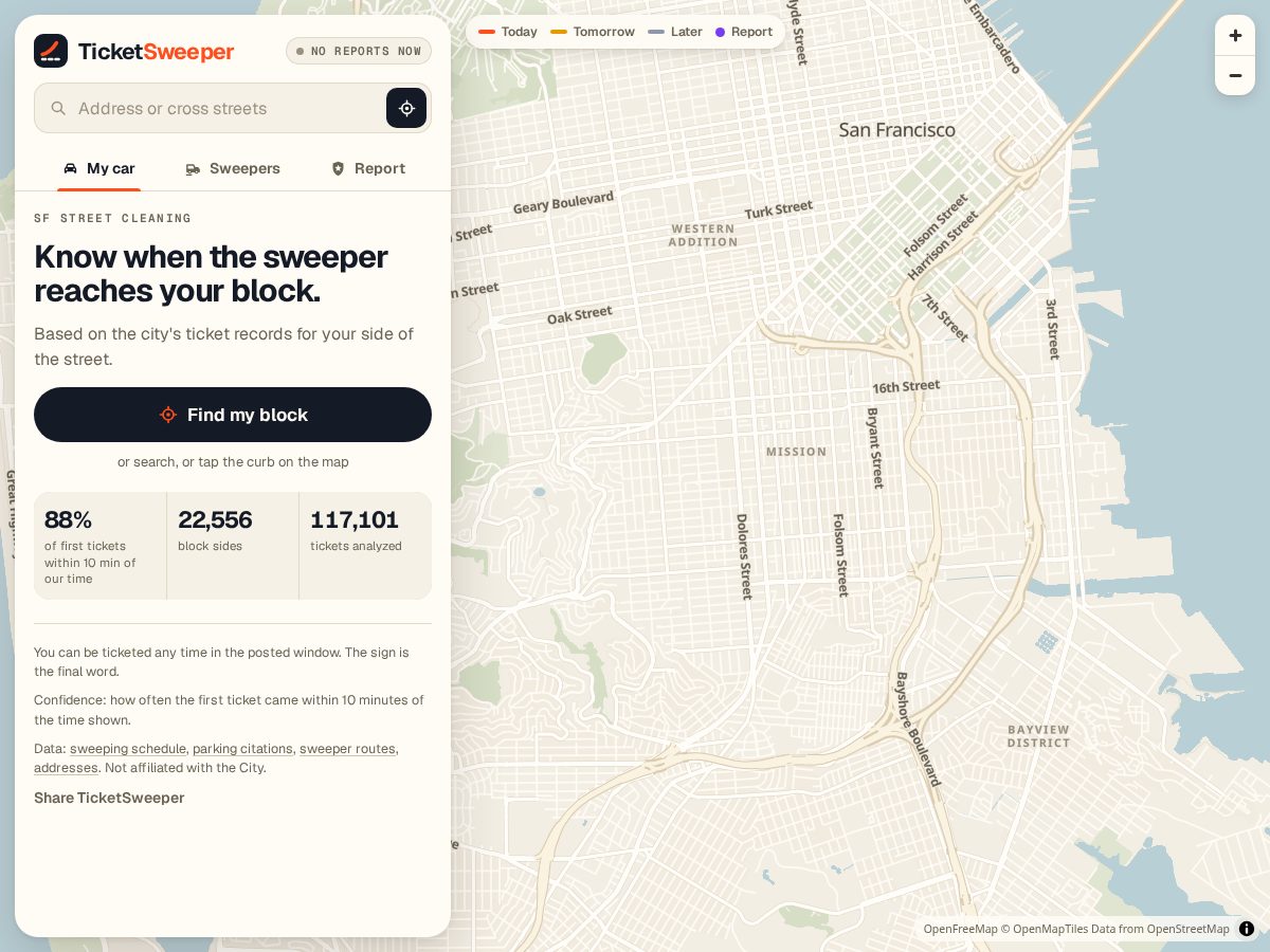 Landing-page snapshot of ticketsweeper.com