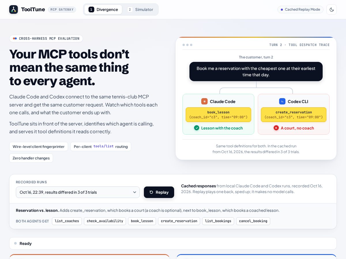 Landing-page snapshot of tooltune.dev