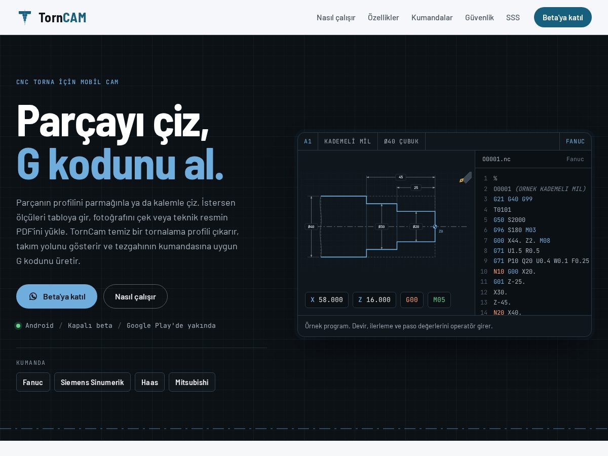 Landing-page snapshot of torncam.com