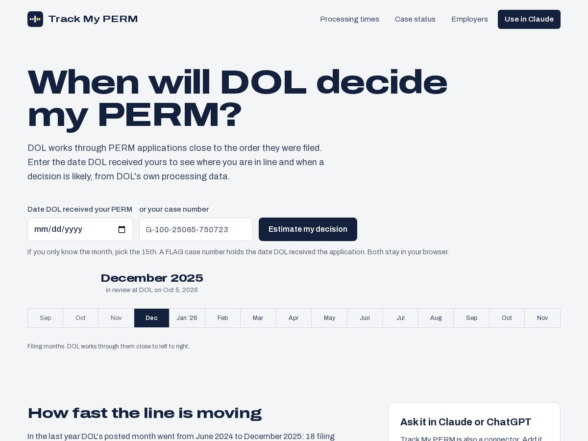 Landing-page snapshot of trackmyperm.com