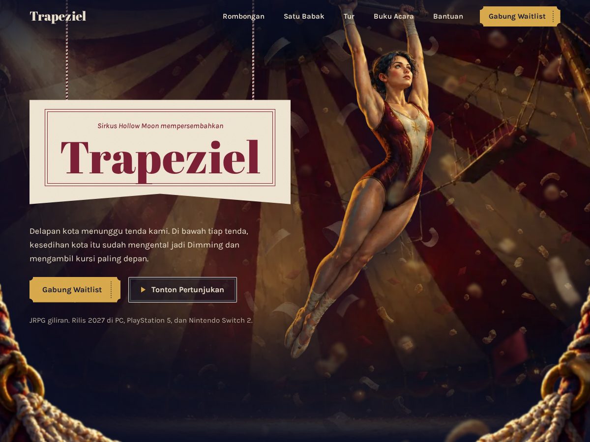 Landing-page snapshot of trapeziel.com