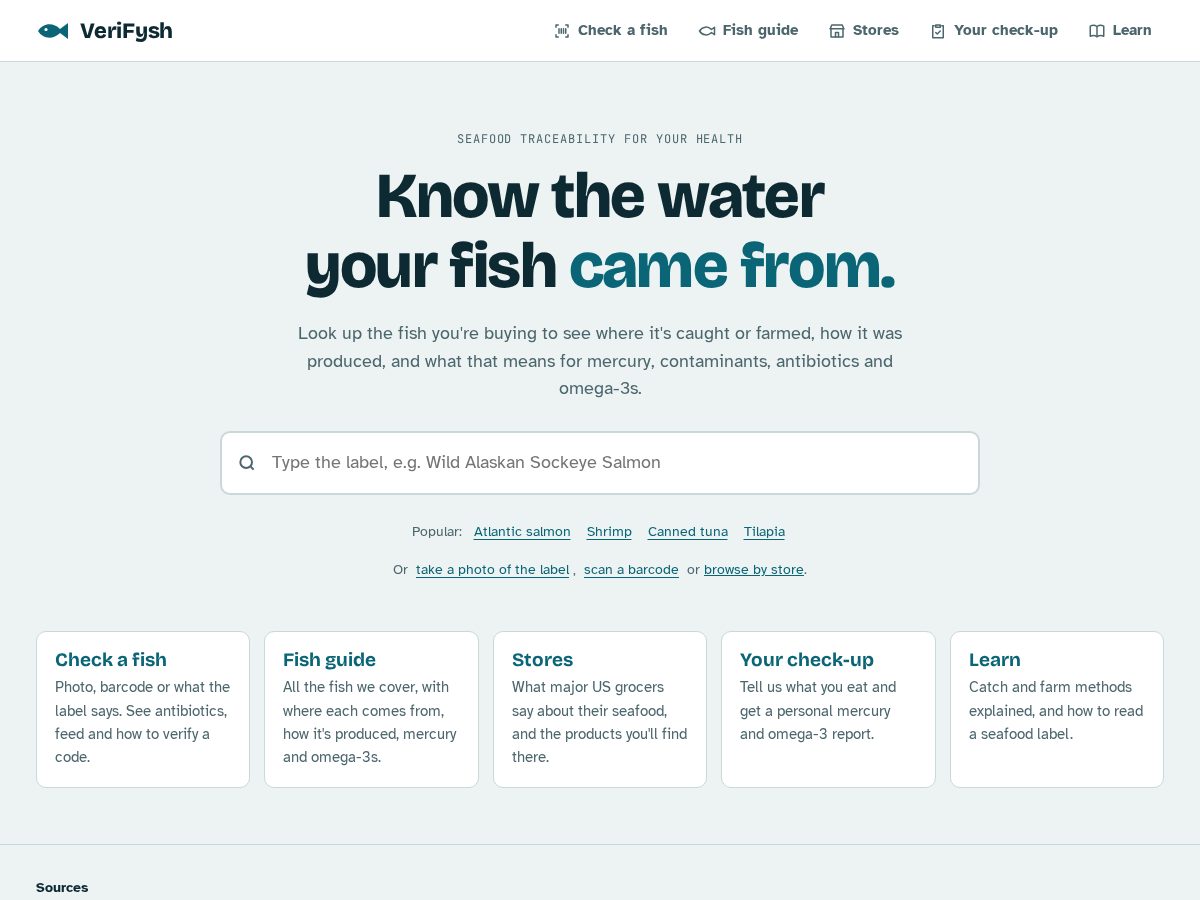 Landing-page snapshot of verifysh.com