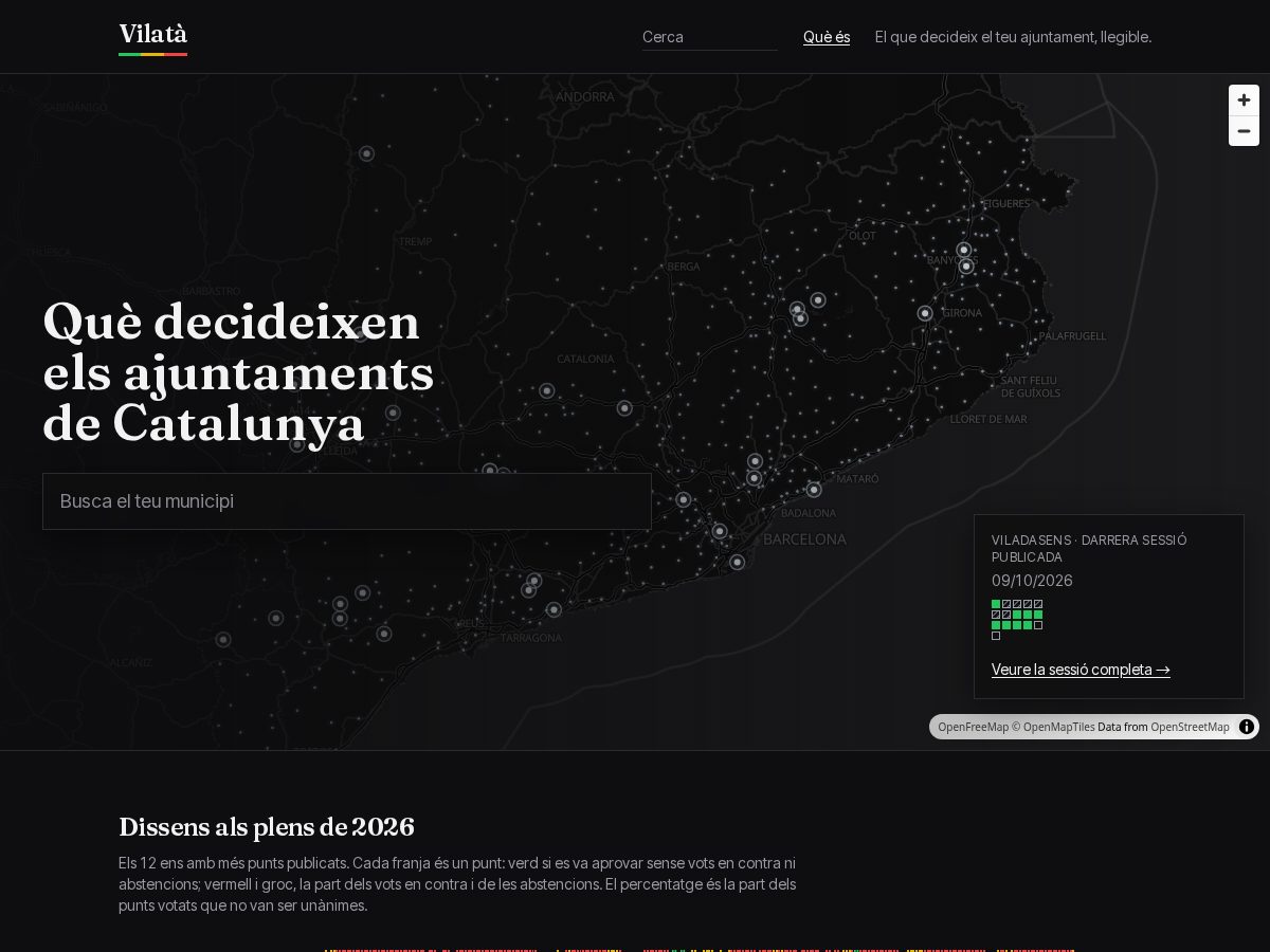 Landing-page snapshot of vilata.cat