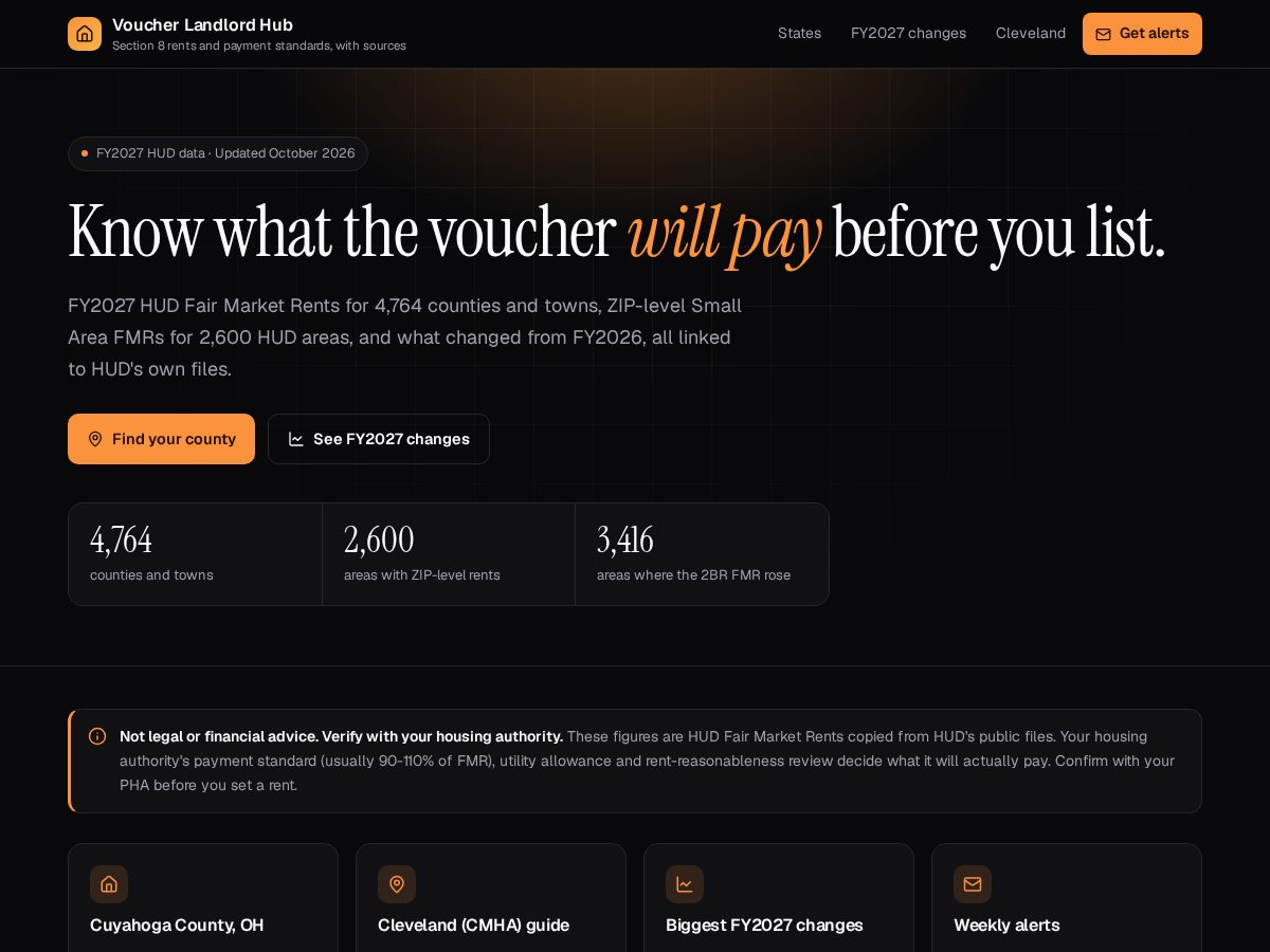 Landing-page snapshot of voucherlandlordhub.com