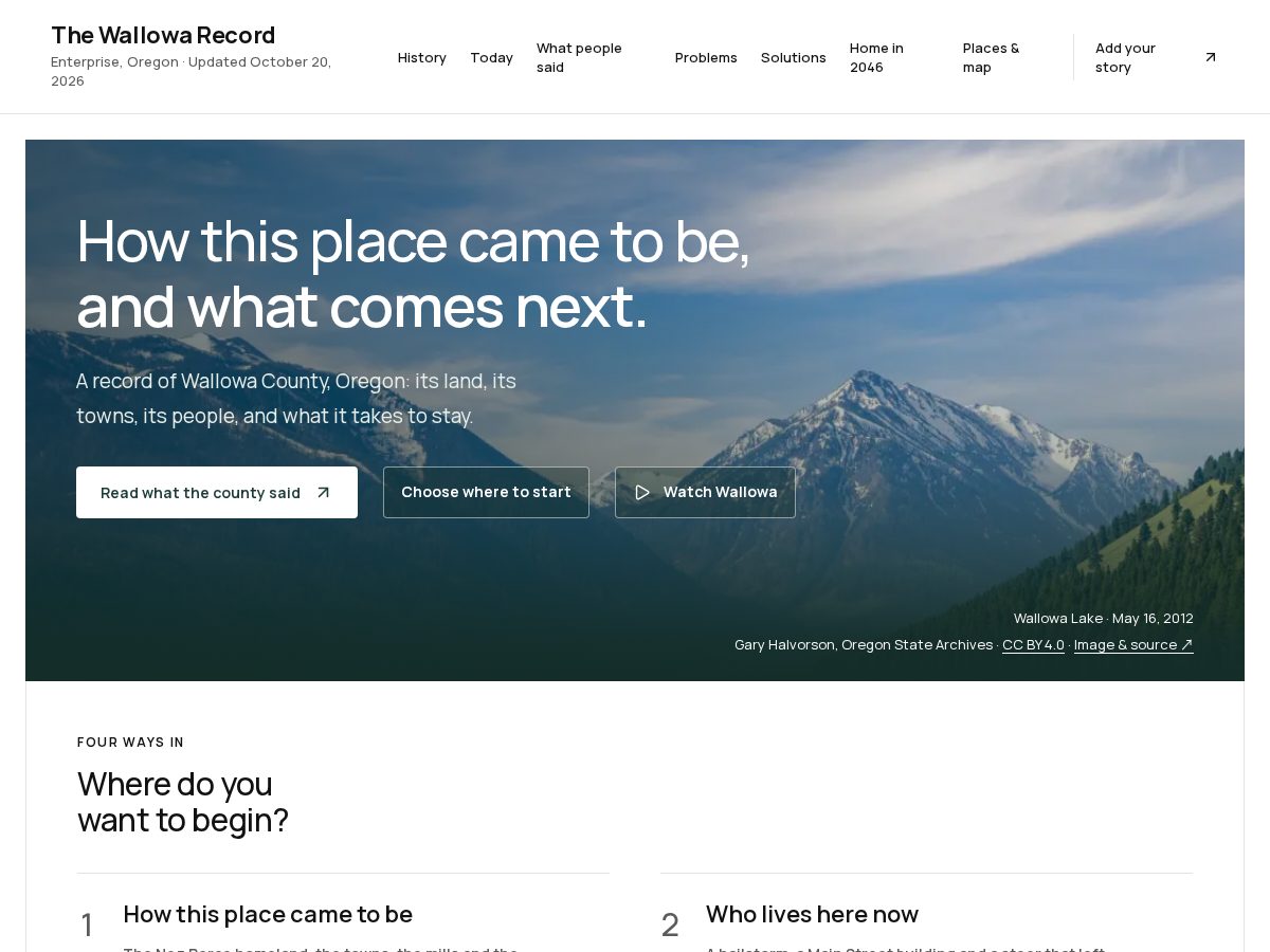 Landing-page snapshot of wallowarecord.org