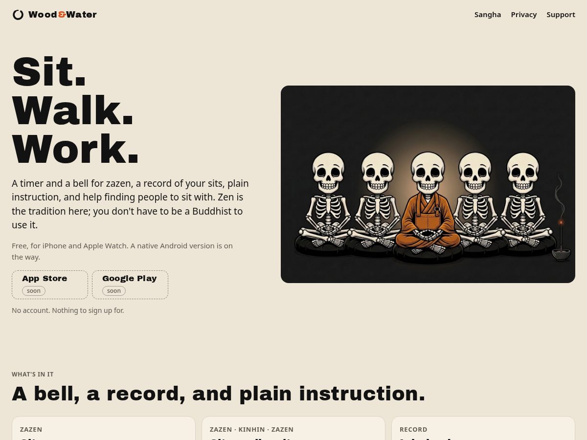 Landing-page snapshot of woodandwater.org