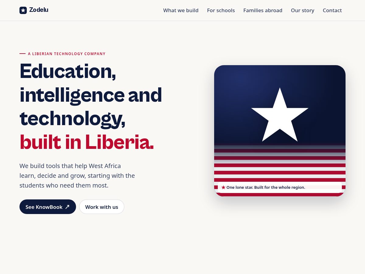 Landing-page snapshot of zodelu.org